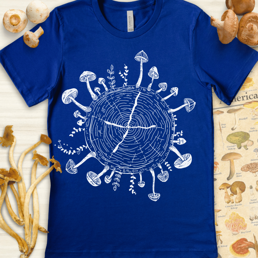Tree Ring Fungi Tee Blue