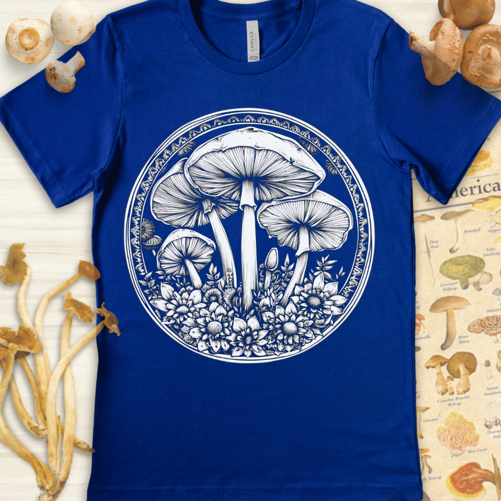 Mushroom n Flower Tee Blue