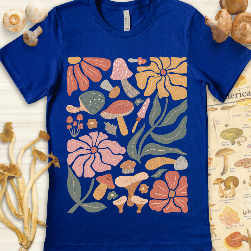 Boho Fungi N Fauna Tee Blue