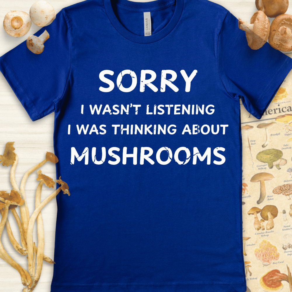 About Mushrooms Tee Blue