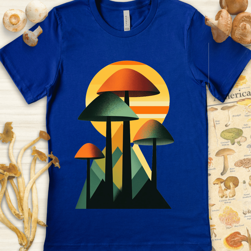 Geo Fungi Sunset Tee Blue