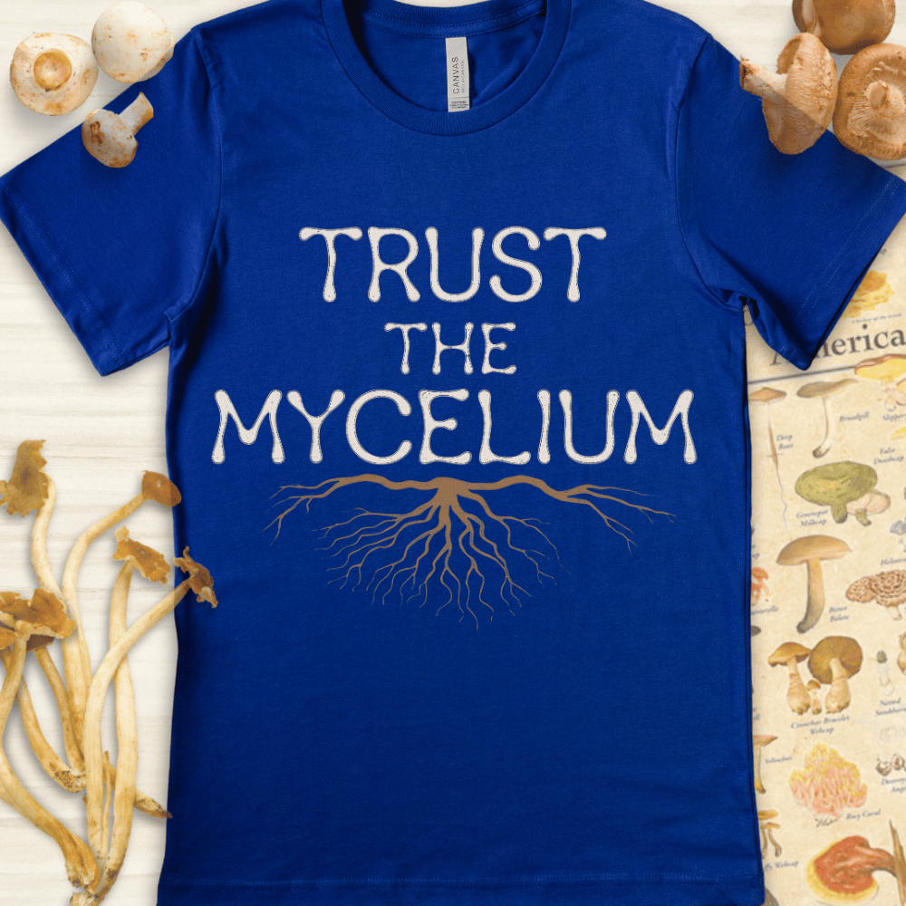 Trust The Mycelium Tee Blue