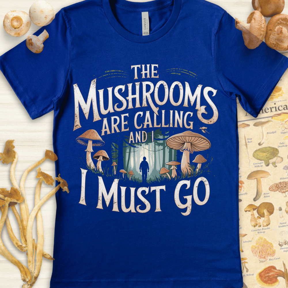 Mushrooms Calling Tee Blue