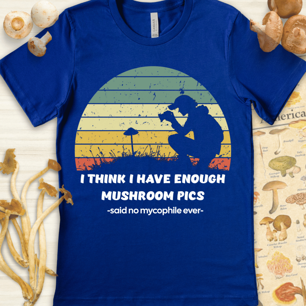 Mushroom Pics Tee Blue