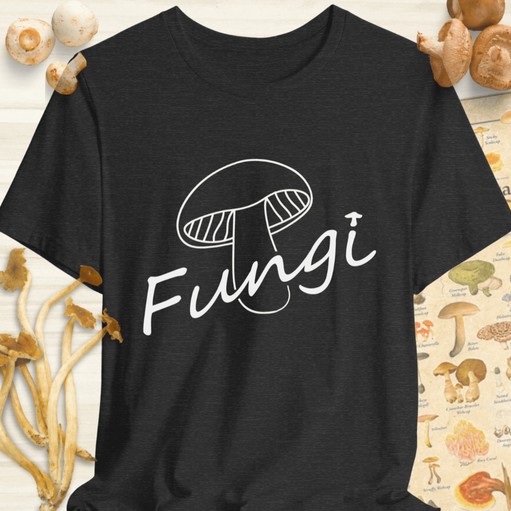 Fungi Script Tee Dark Grey