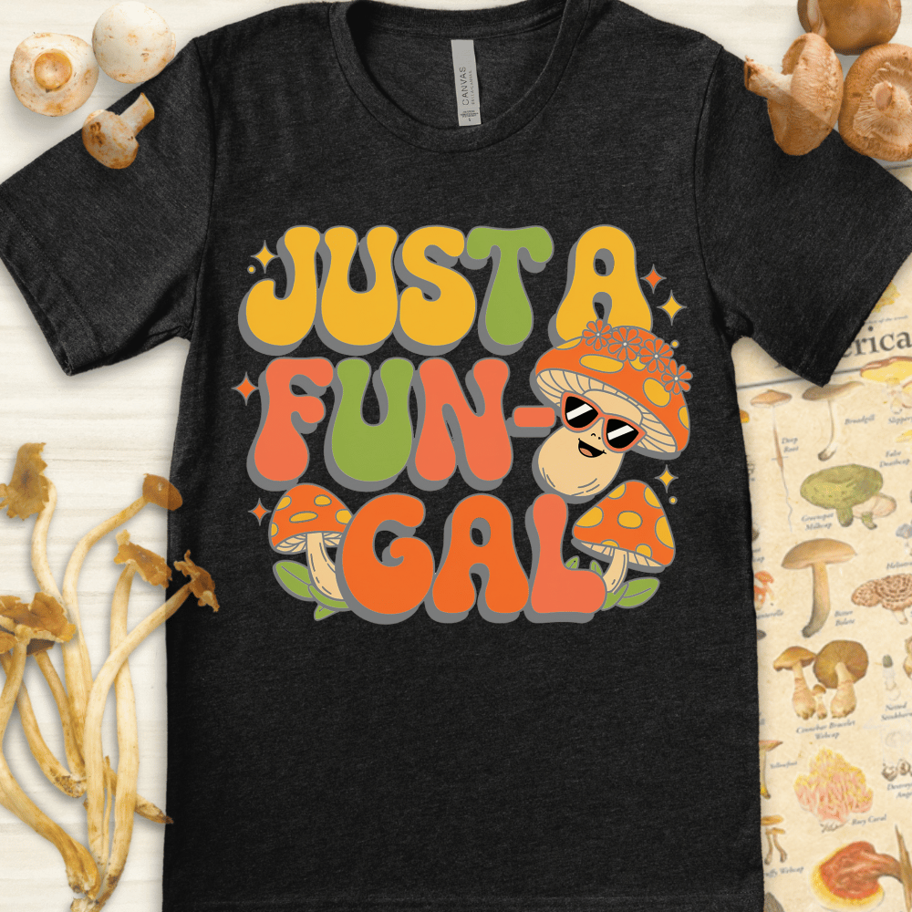 Just A Fun-Gal Cute Tee Dark Grey