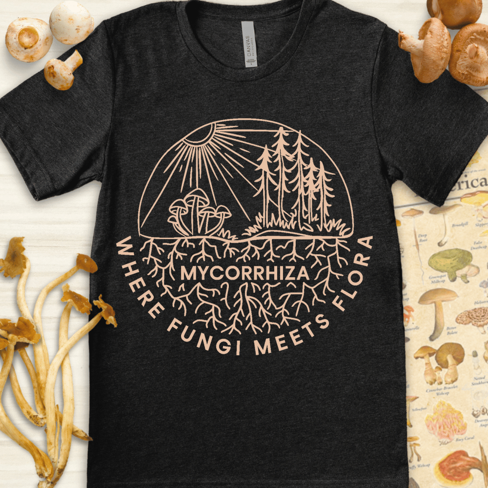 Mycorrhiza Fungi Tee Dark Grey
