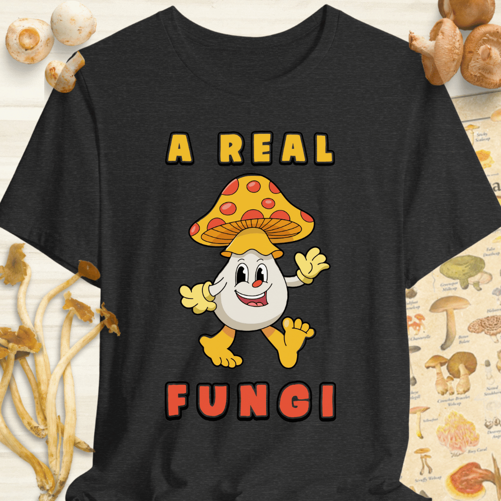 A Real Fungi Tee Dark Grey