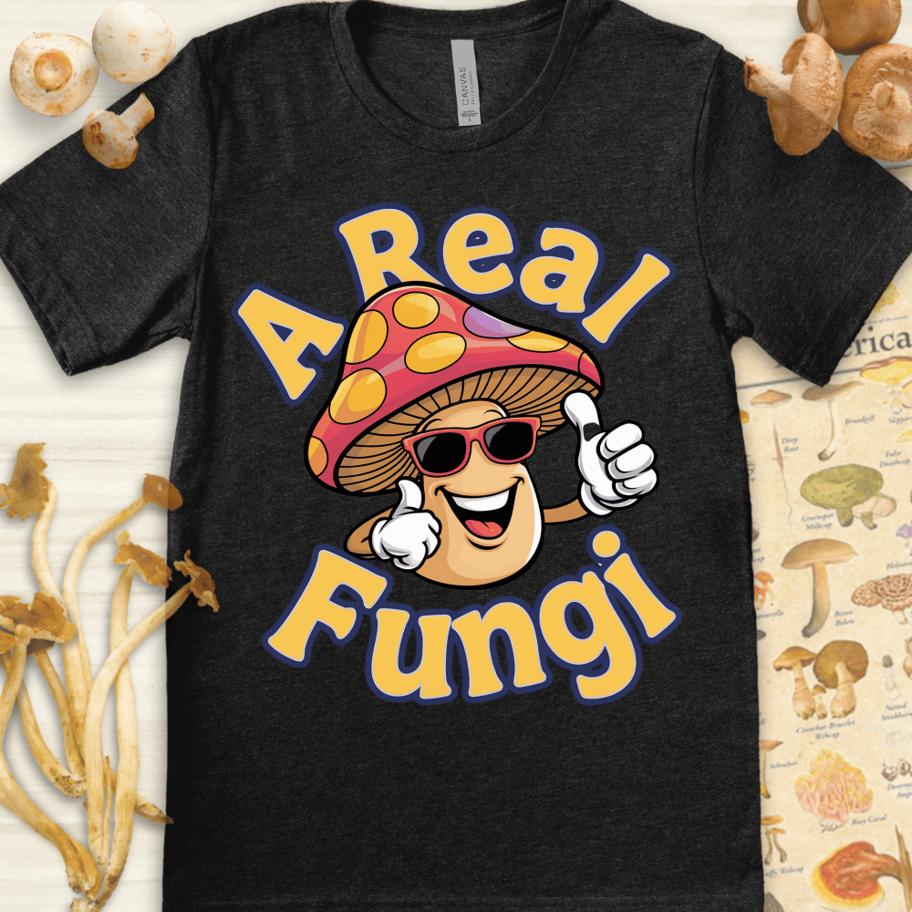 A Real Fungi Cute Tee Dark Grey