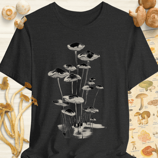 Sumi-E Mushroom Tee Dark Grey
