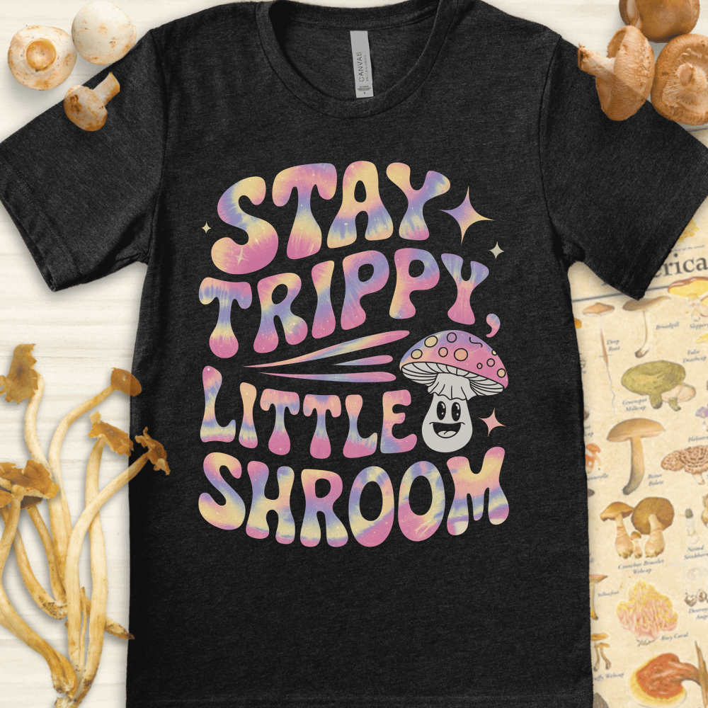 Stay Trippy Shroom Tee Dark Grey