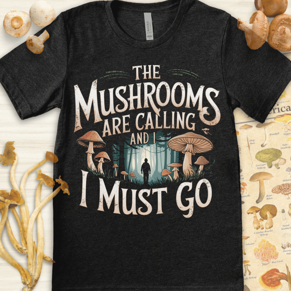 Mushrooms Calling Tee Dark Grey