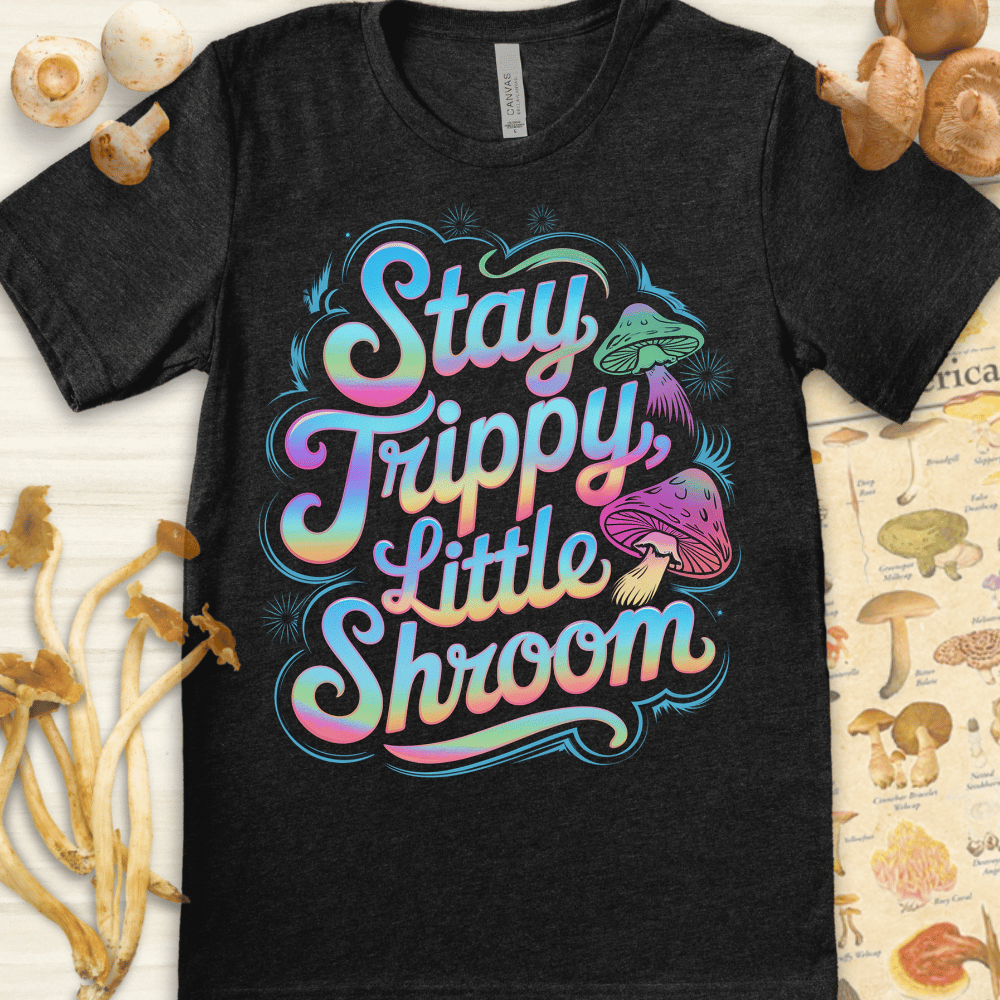 Trippy Little Shroom Tee Dark Grey