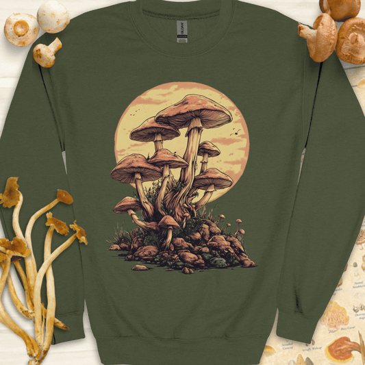 Mushroom Cluster Sweatshirt Dark Green