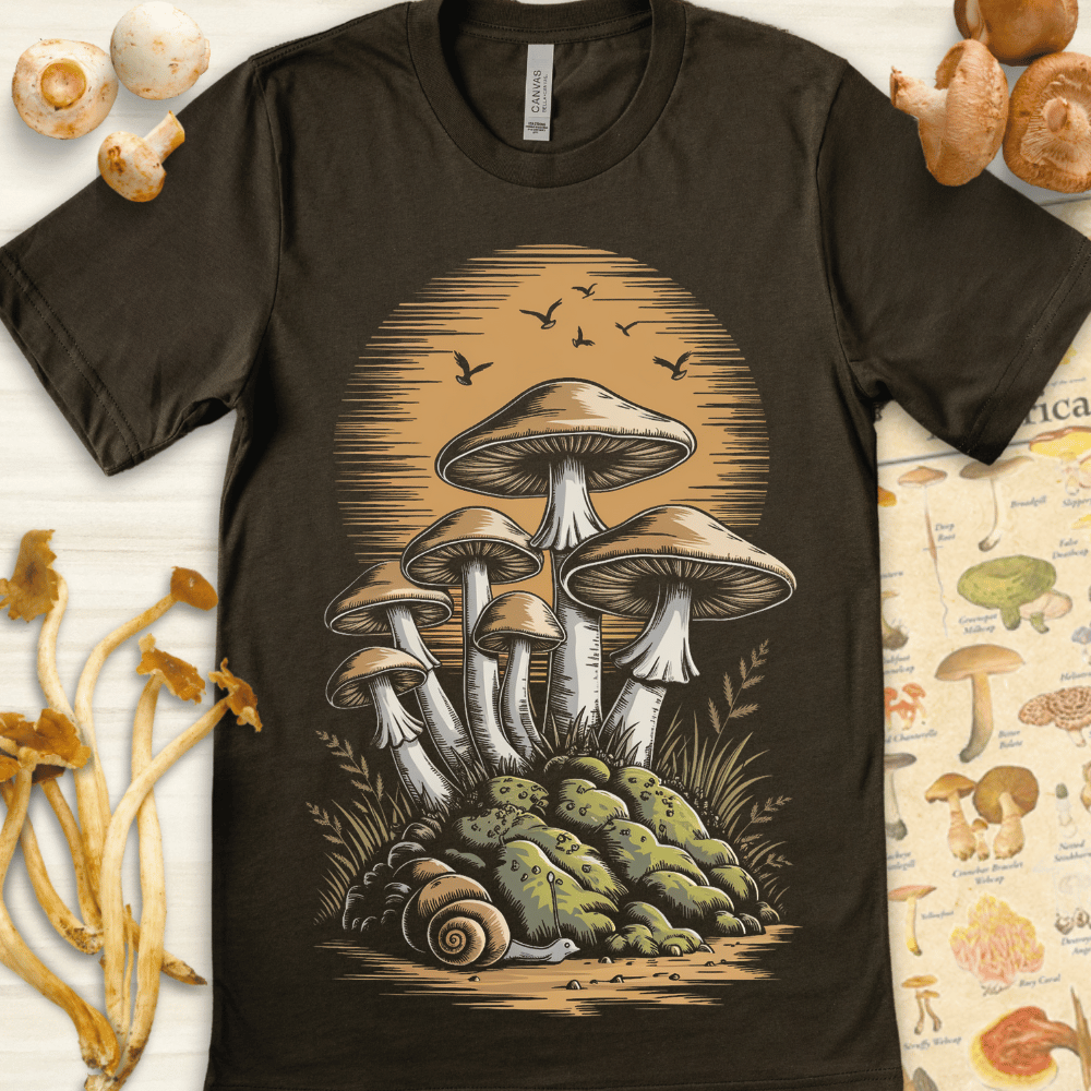 Sunset Snail Tee Dark Green