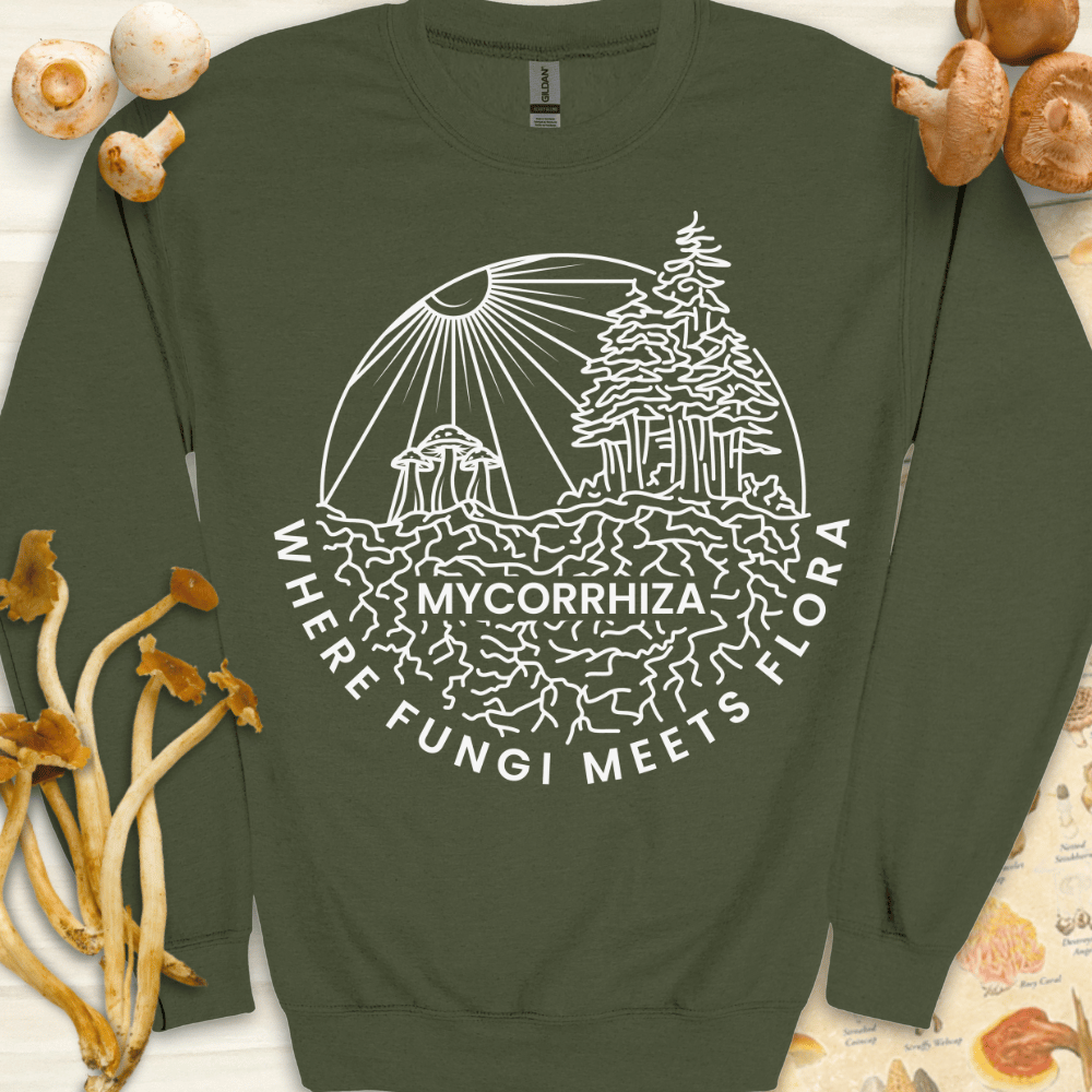 Mycorrhiza Fungi Sweatshirt Dark Green