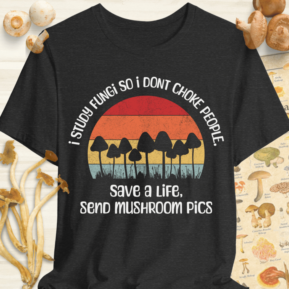 Send Mushroom Pics Tee Dark Grey