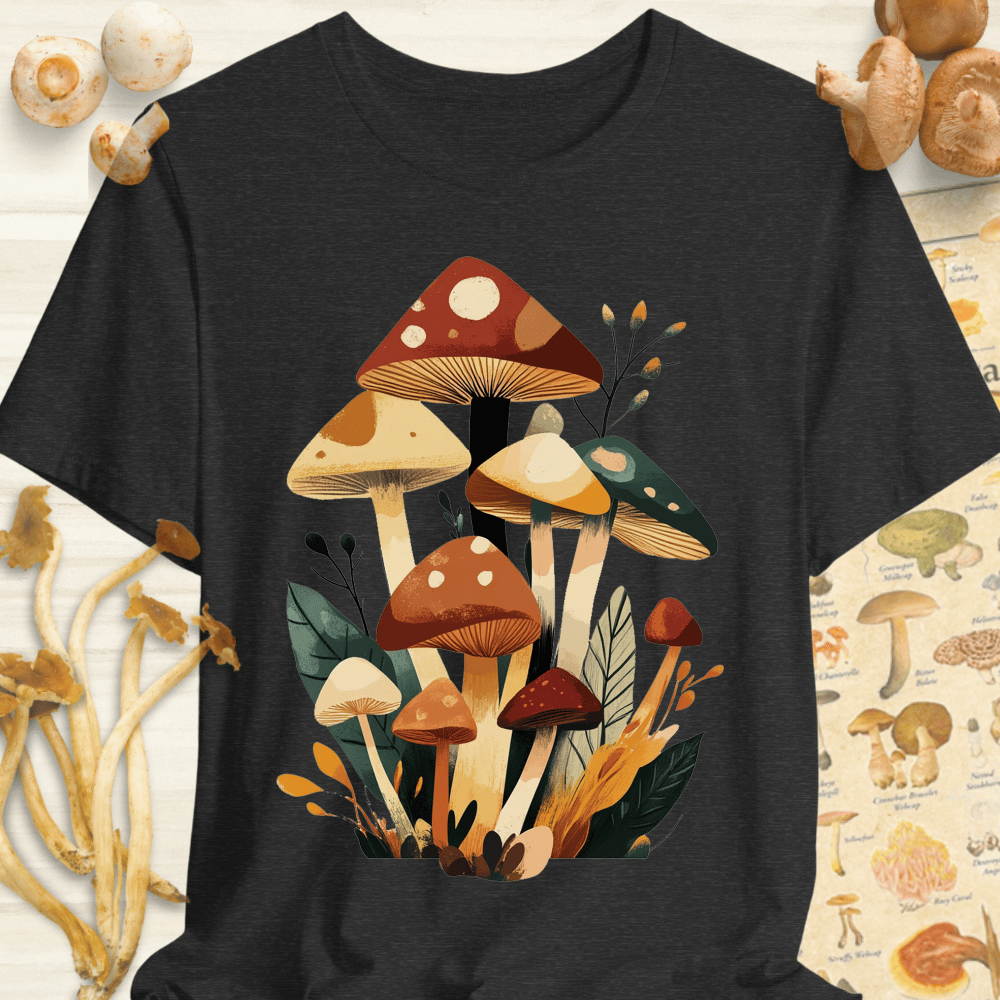 Cubism Flora Fungi Tee Dark Grey