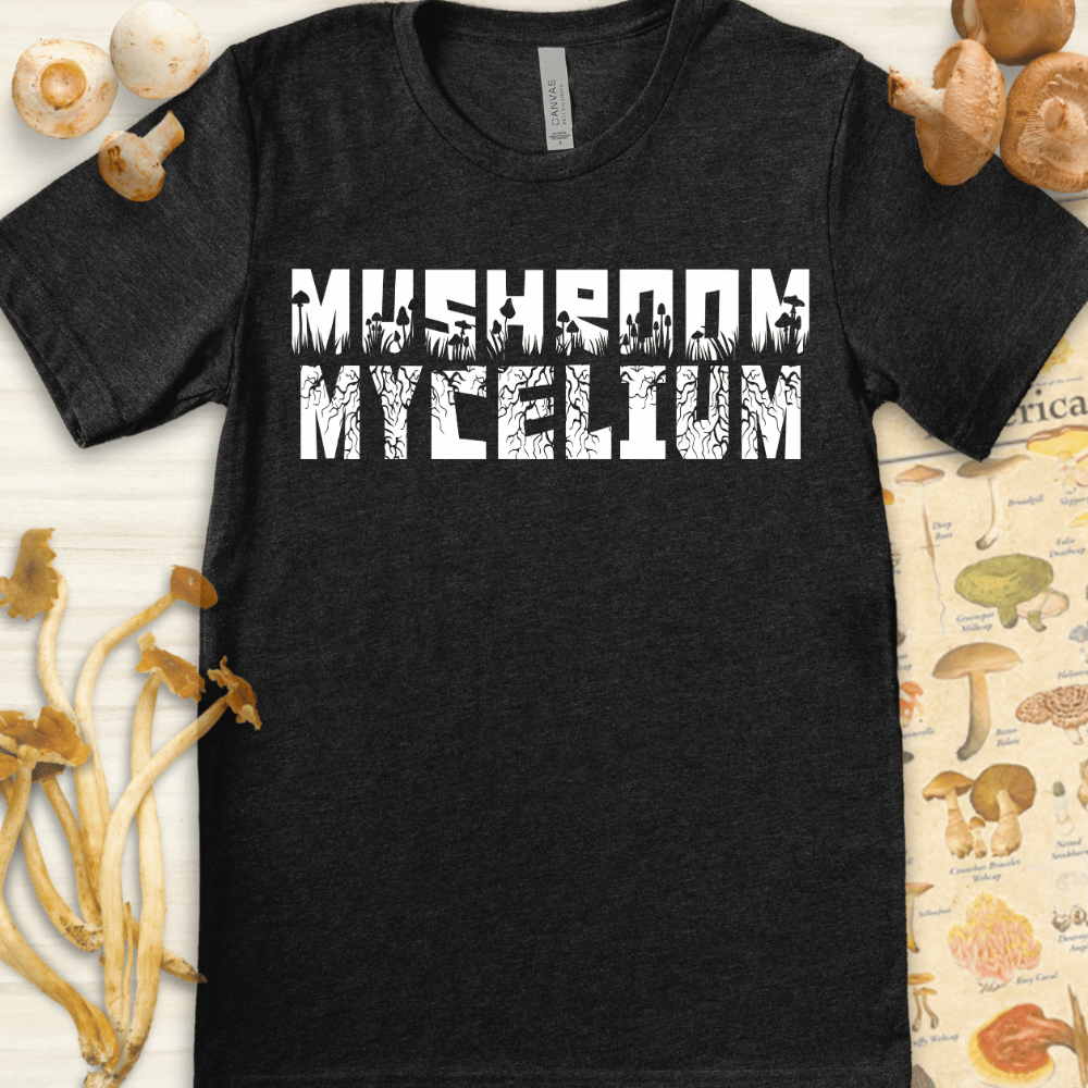 Mushroom Mycelium Tee Dark Grey