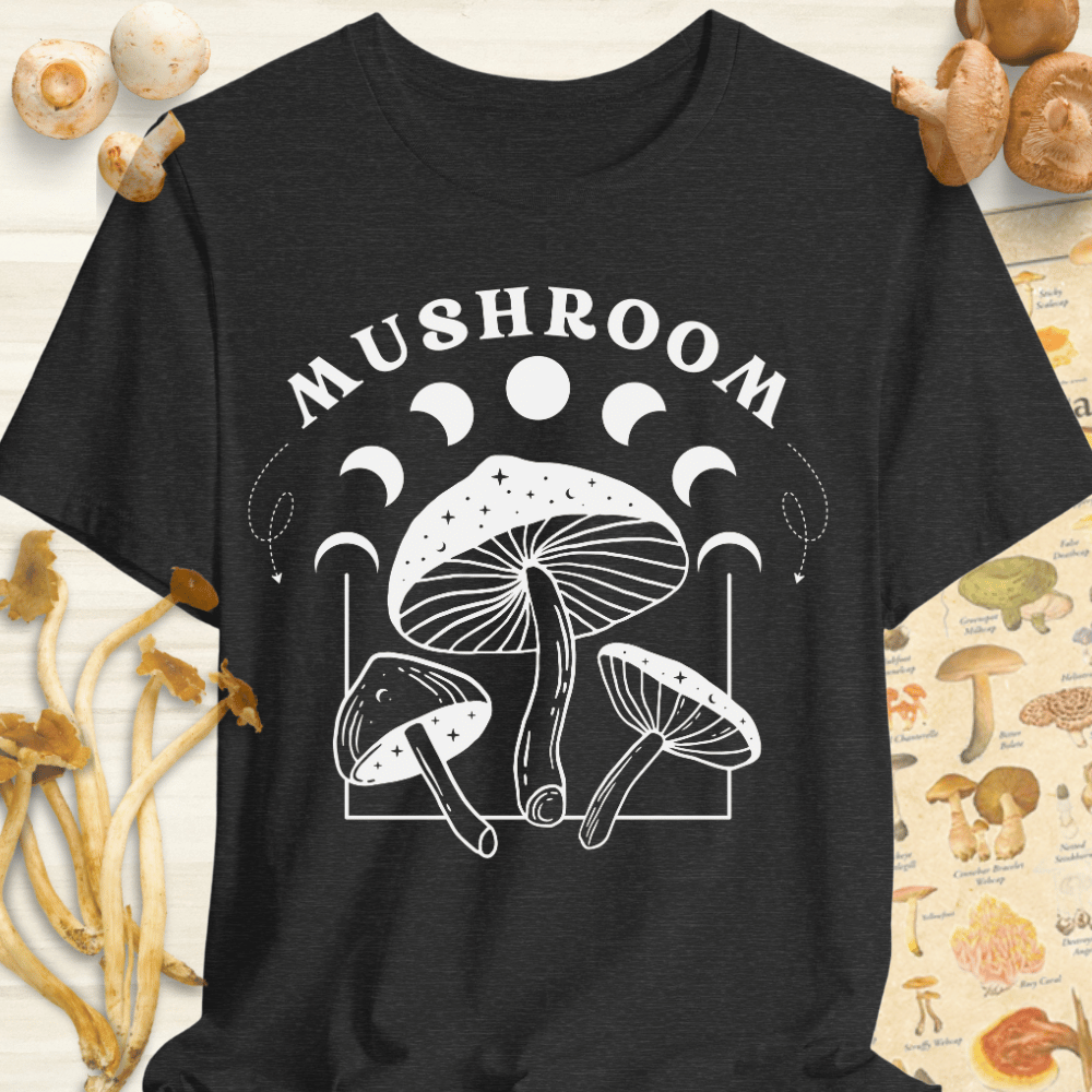 Mushroom Moon Cycle Tee Dark Grey