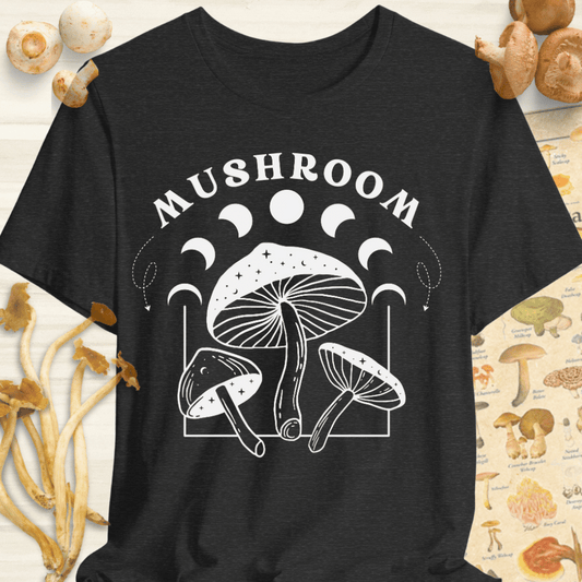 Mushroom Moon Cycle Tee Dark Grey
