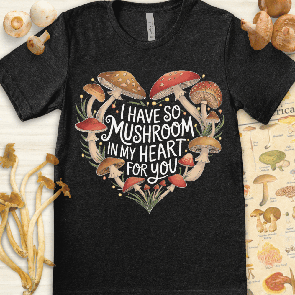 Mushroom My Heart Tee Dark Grey