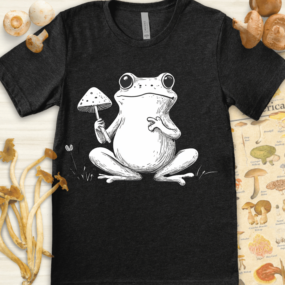 Fungi Frog White Tee Dark Grey