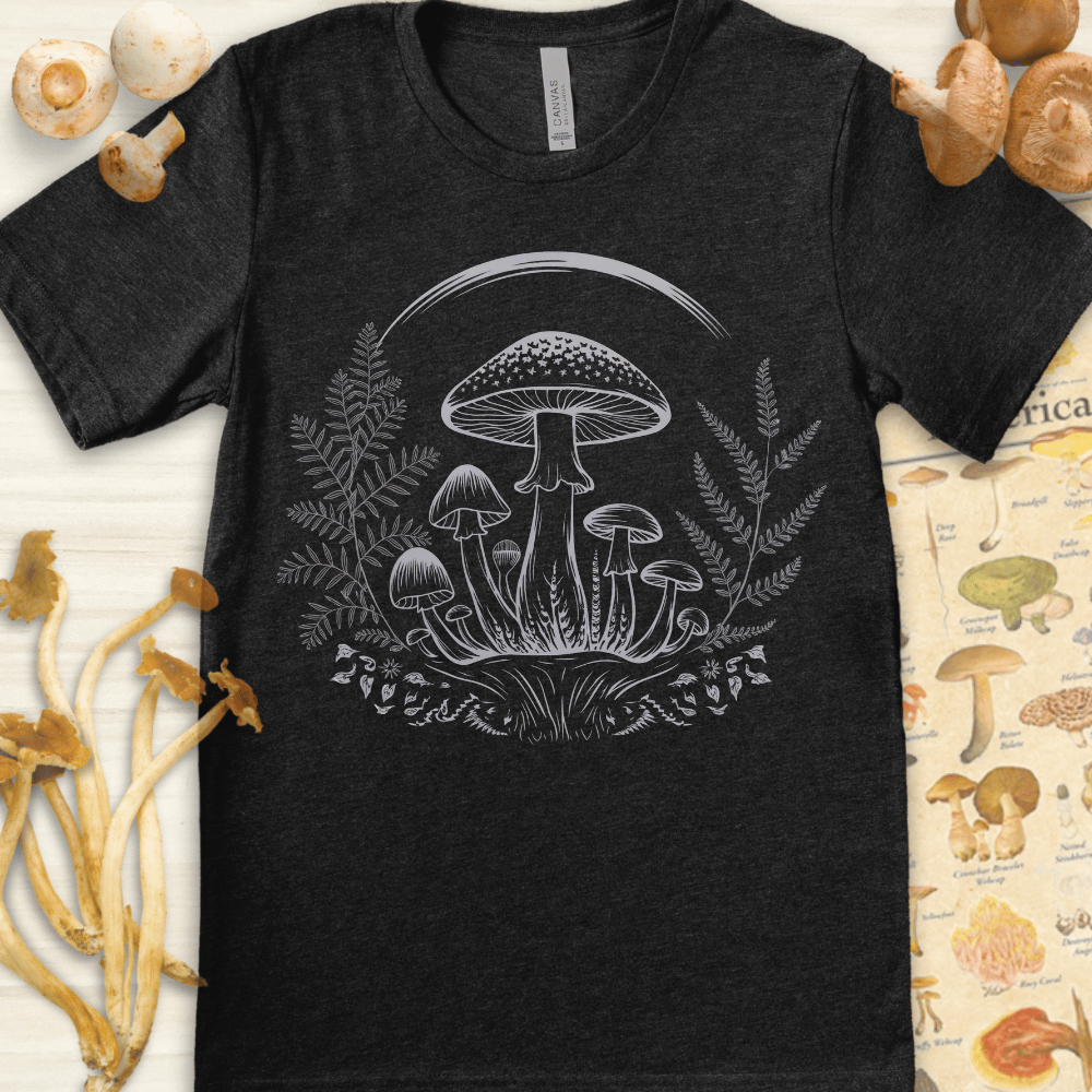 Caps & Ferns Tee Dark Grey