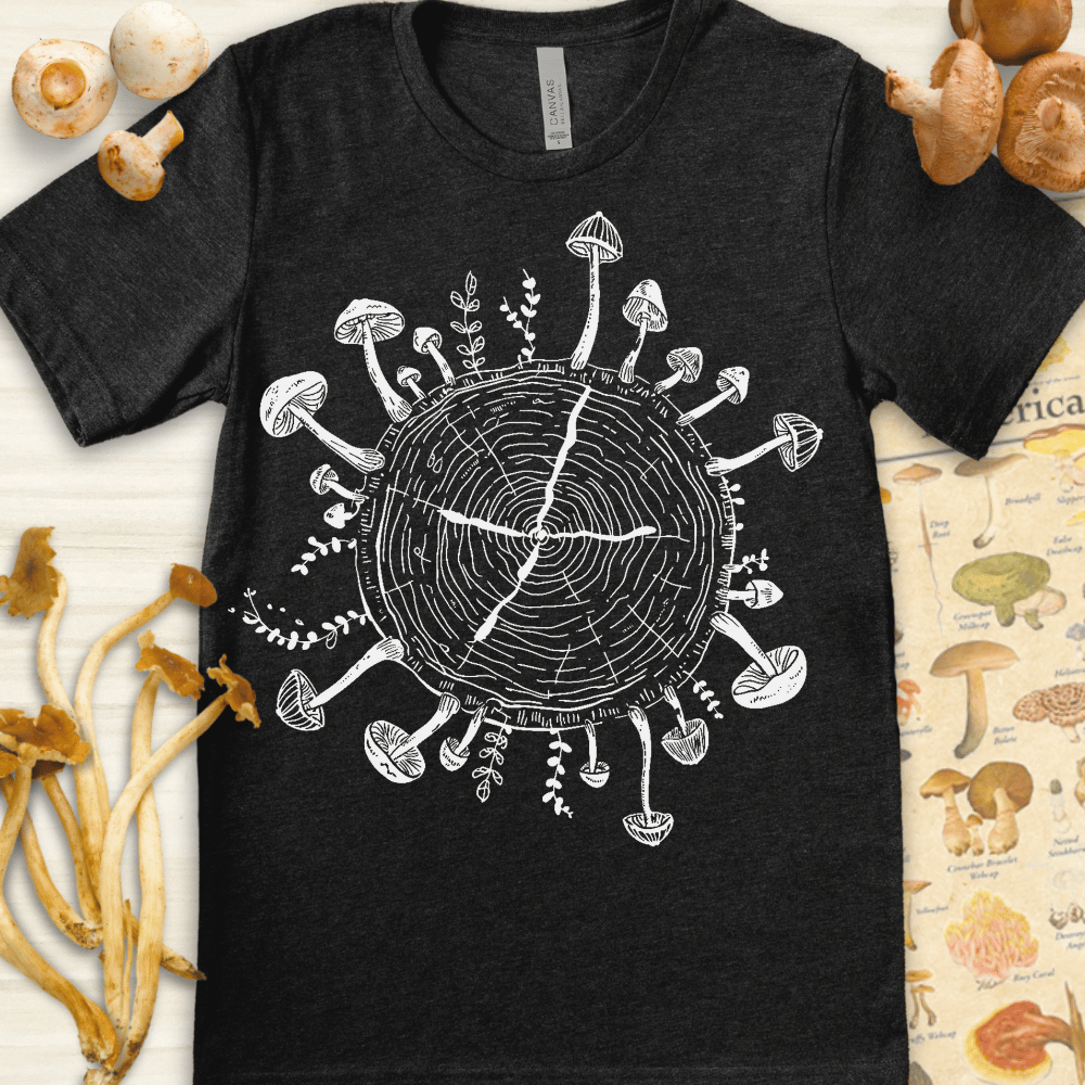 Tree Ring Fungi Tee Dark Grey