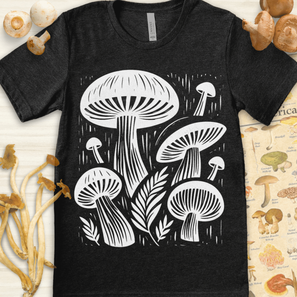 Mushrooms & Ferns Tee Dark Grey