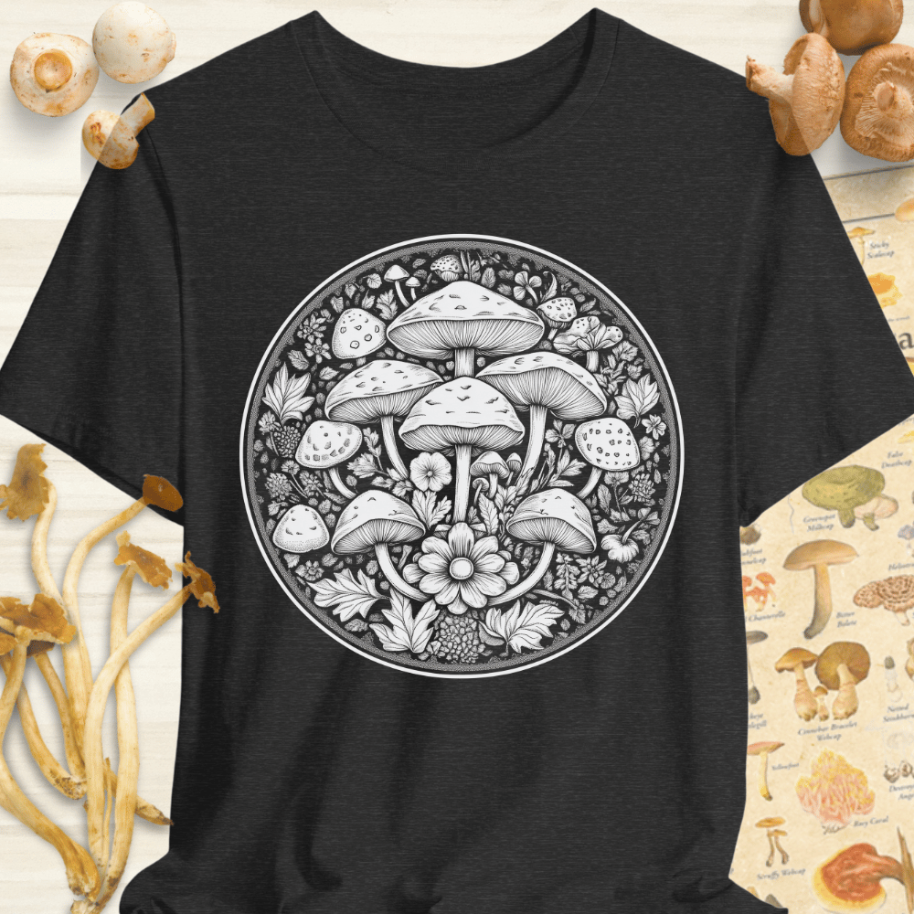 Mushroom Serenity Tee Dark Grey