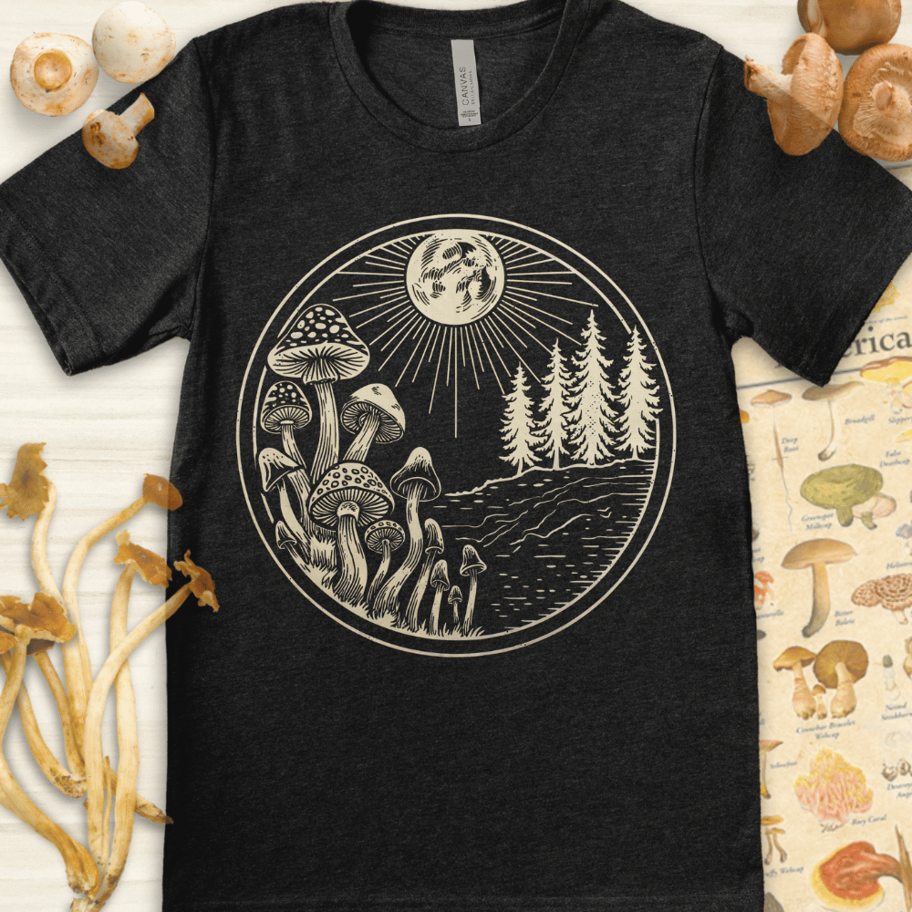 Moonlit Mycology Tee Dark Grey