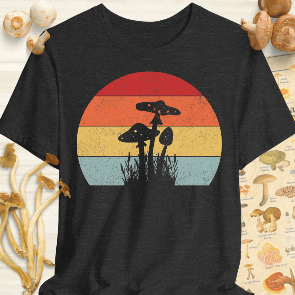 Sunset Mushroom Tee Dark Grey