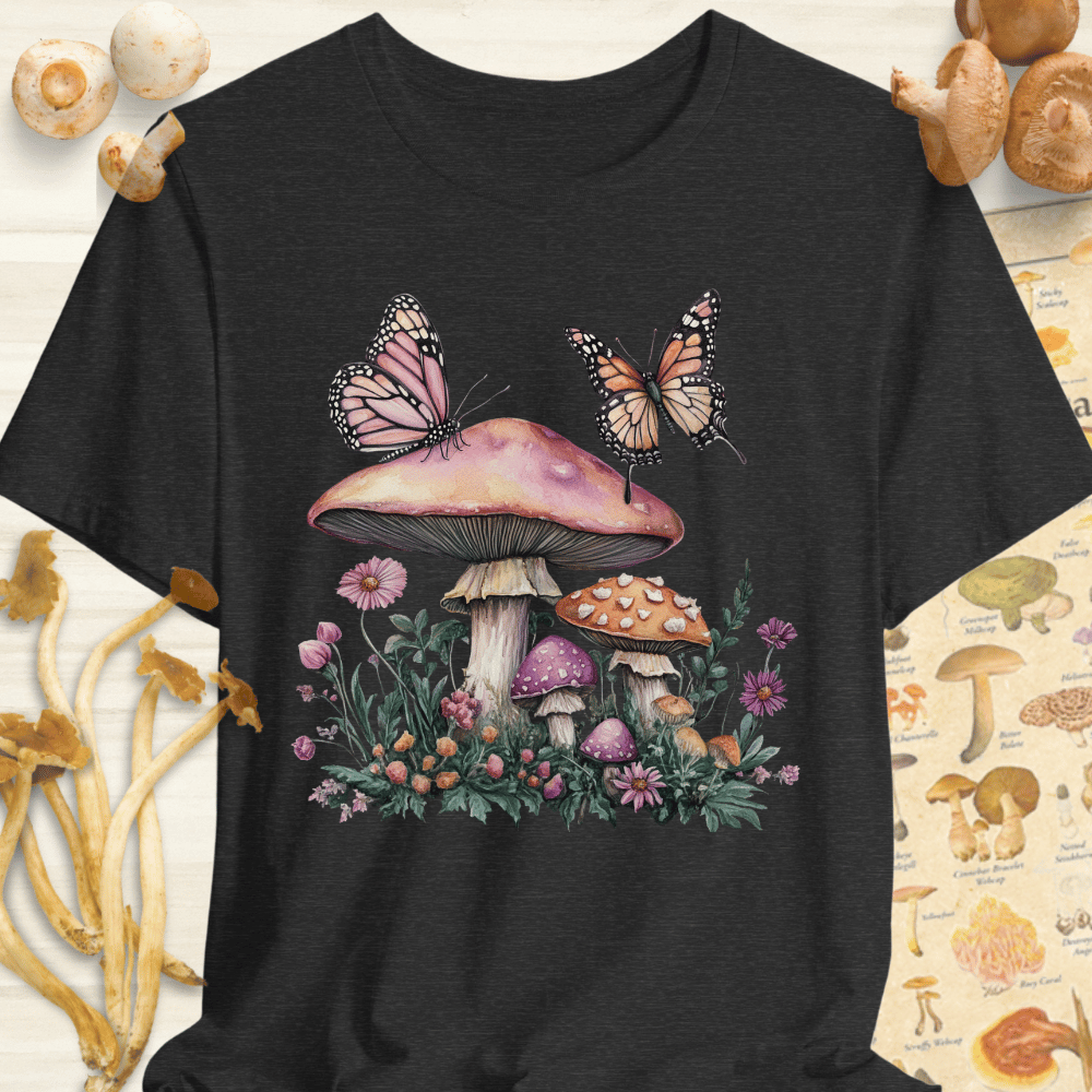 Butterfly Mushroom Tee Dark Grey