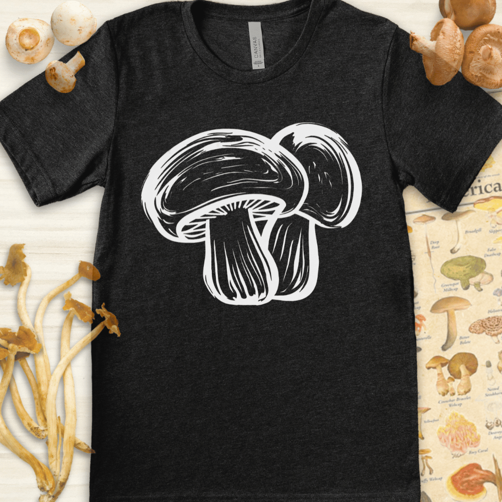 Brush Mushrooms Tee Dark Grey