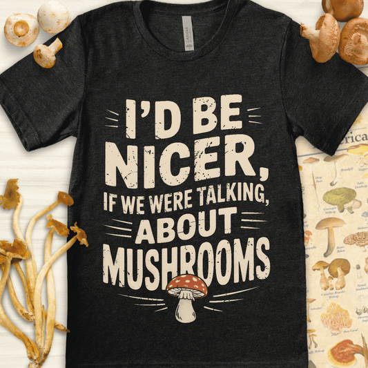 Talk Mushrooms Tee Dark Grey