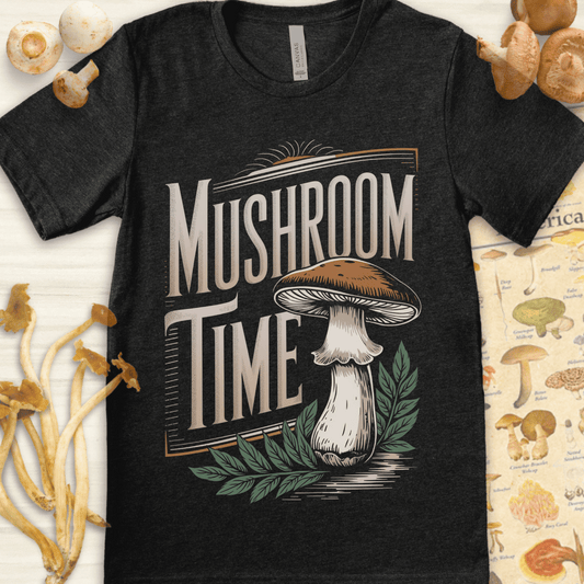 Mushroom Time Tee Dark Grey