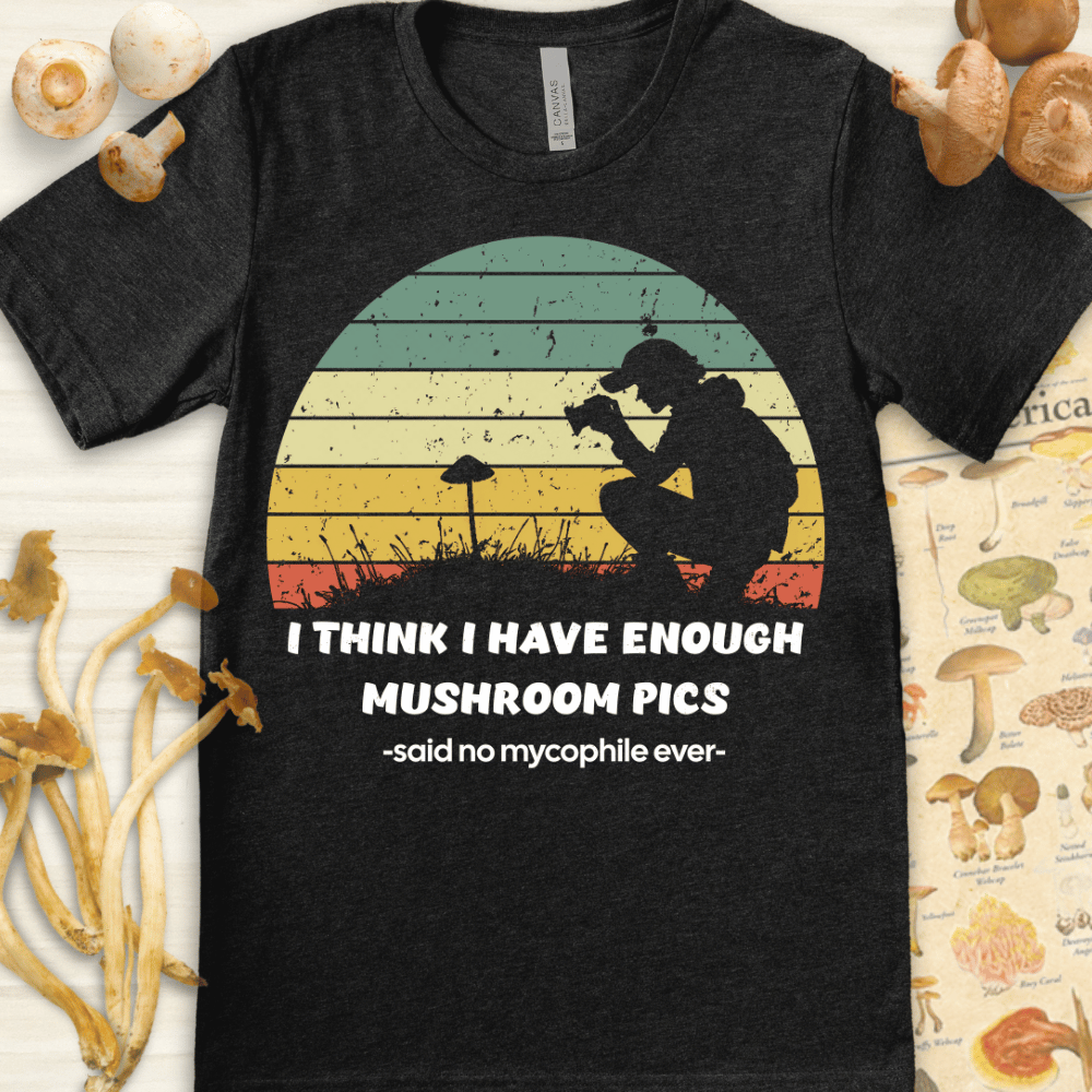 Mushroom Pics Tee Dark Grey