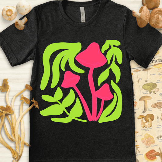 Mushroom Design Tee Dark Grey