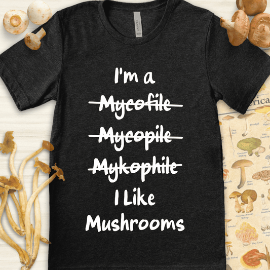 I like mushrooms Tee Dark Grey