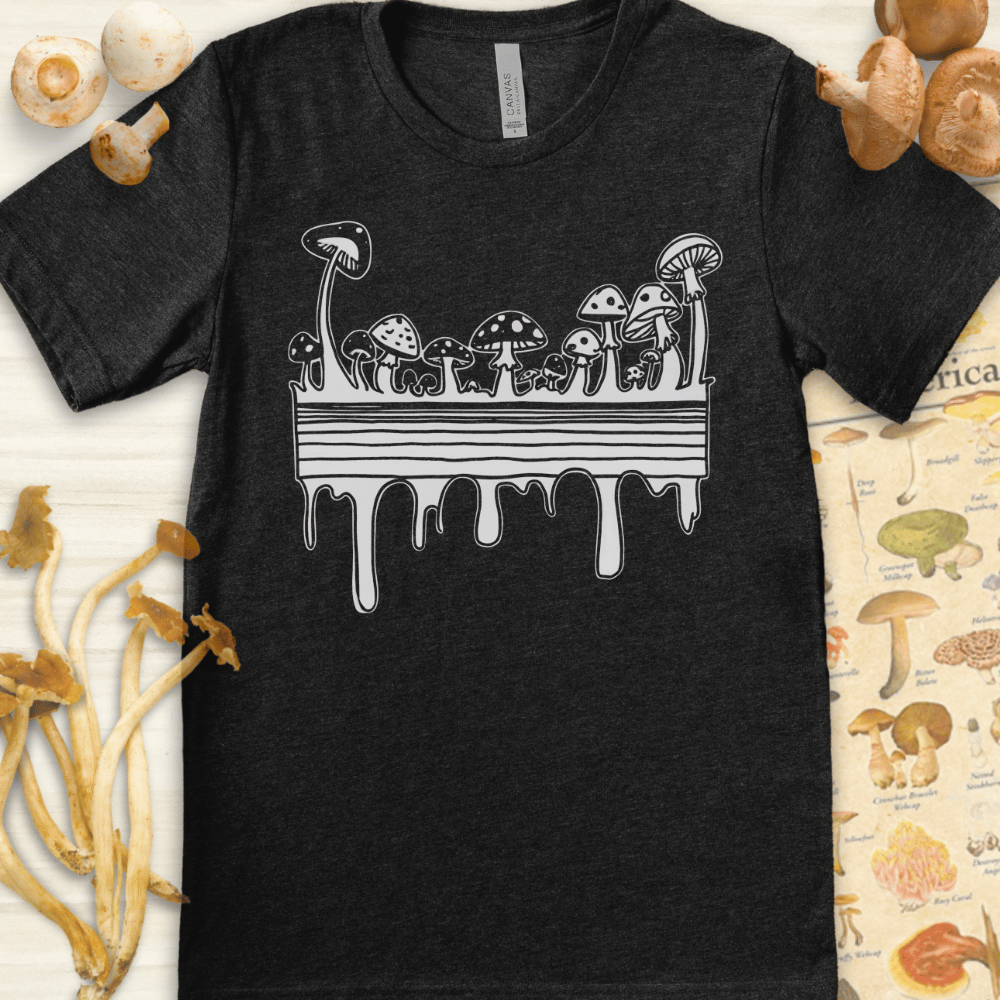 Drip Forest Shrooms Tee Dark Grey