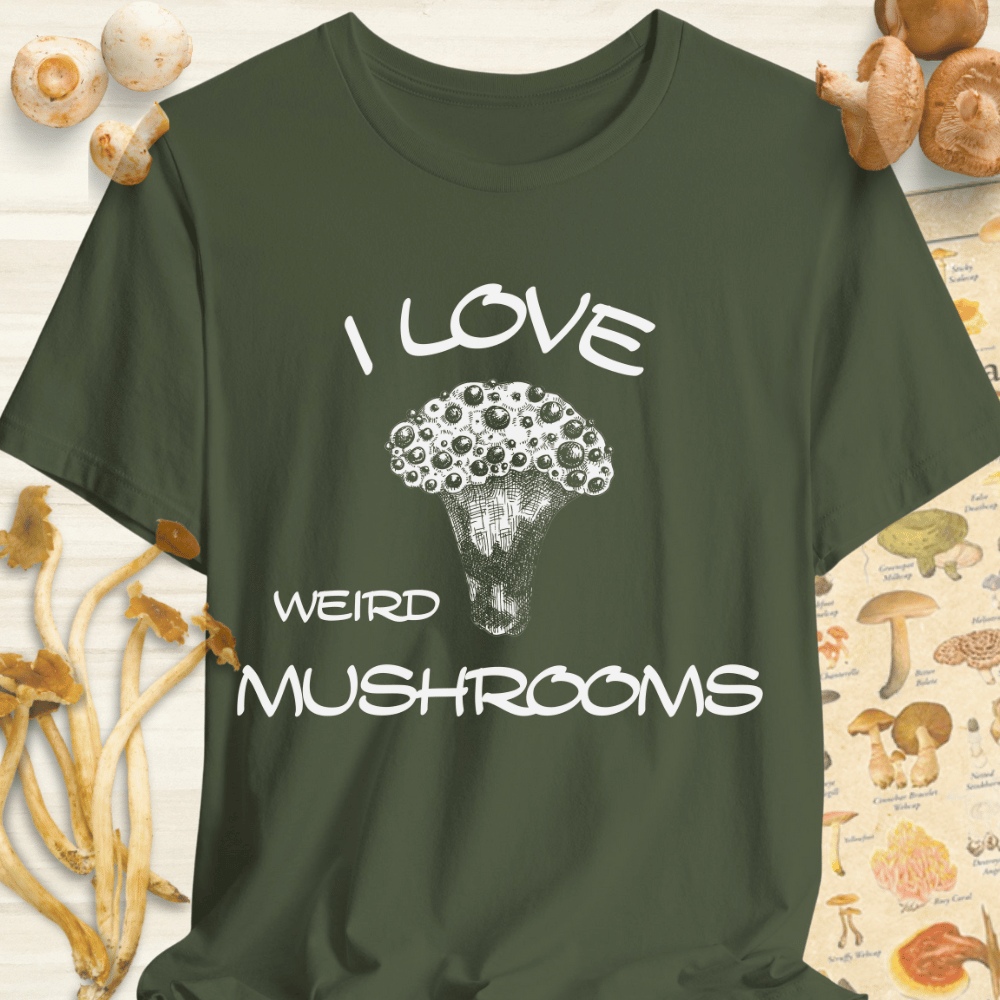 Love Weird Fungi Tee Dark Green