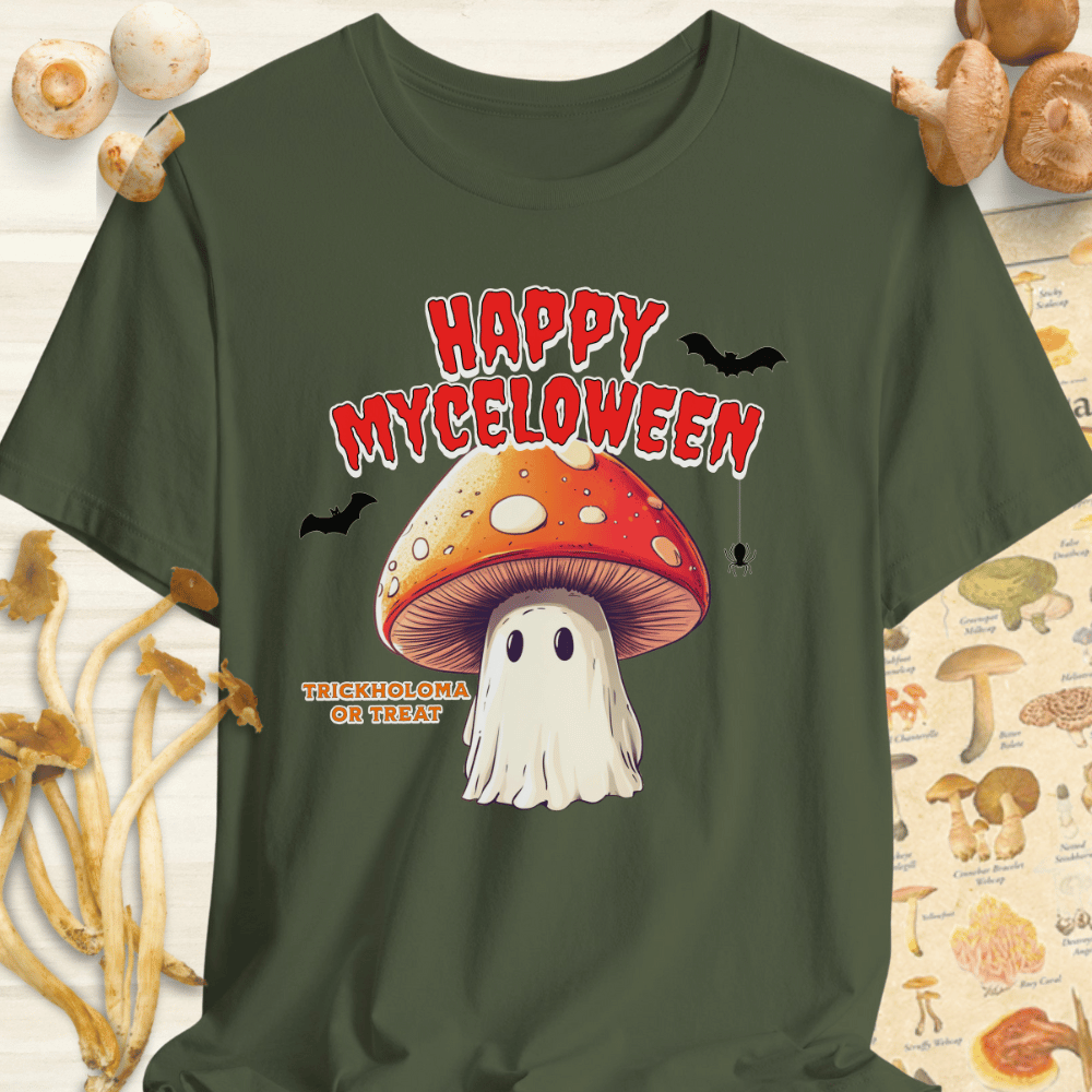 Happy Myceloween Tee Dark Green