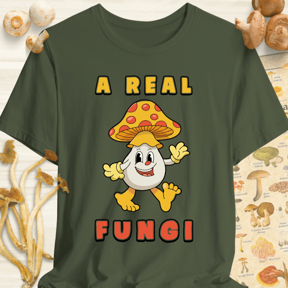 A Real Fungi Tee Dark Green