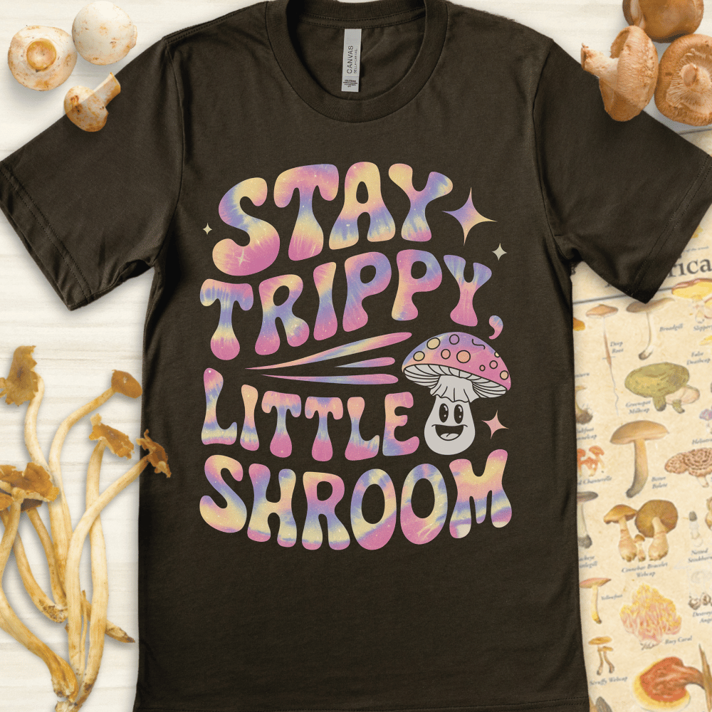 Stay Trippy Shroom Tee Dark Green