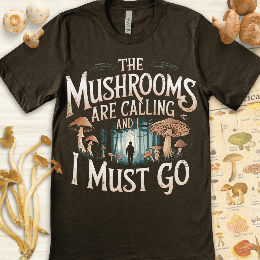 Mushrooms Calling Tee Dark Green