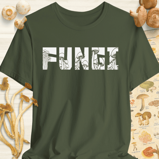 Fungi Script In Fungi Tee Dark Green