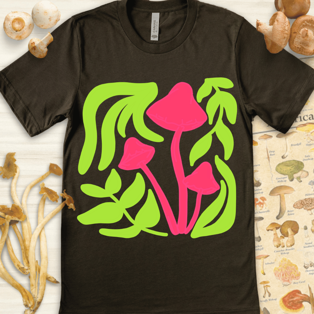 Mushroom Design Tee Dark Green