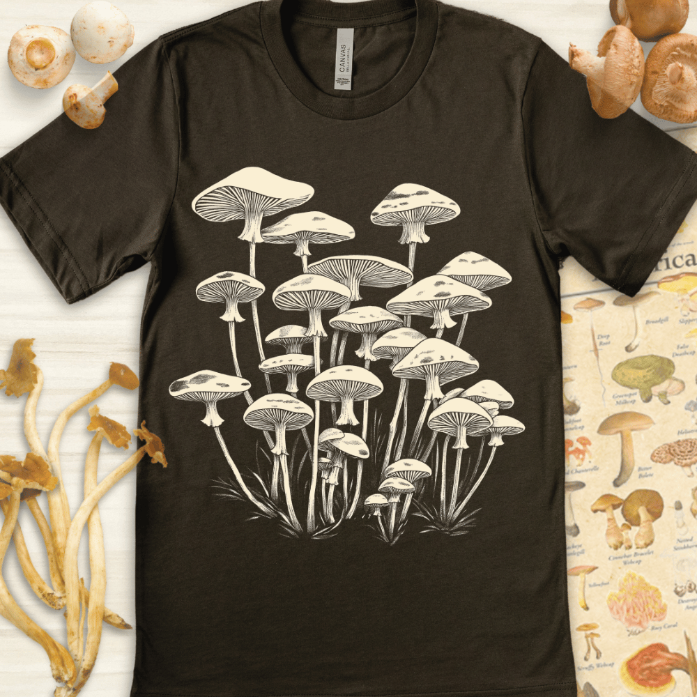 MushroomsSumi-e Tee Dark Green