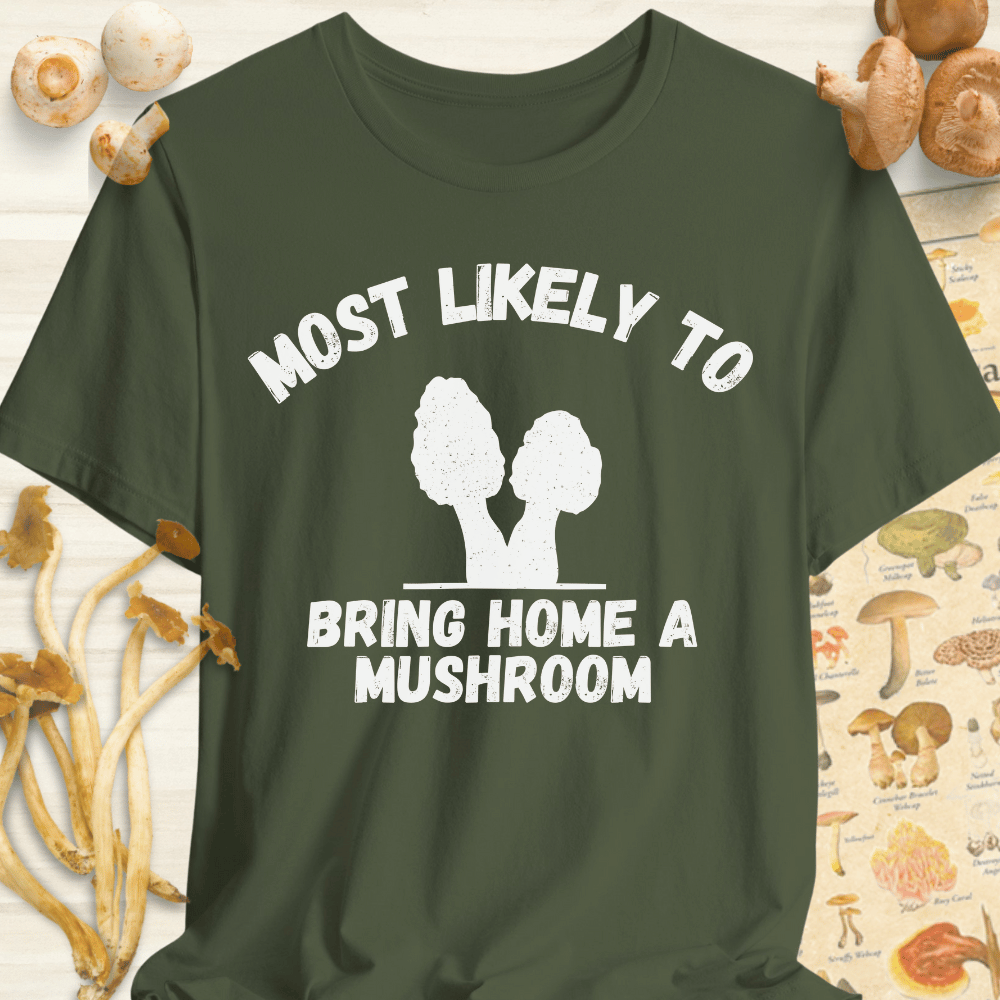 Bring A Mushroom Tee Dark Green
